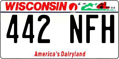 WI license plate 442NFH