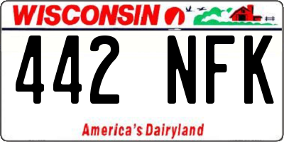WI license plate 442NFK