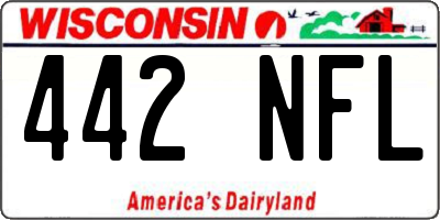 WI license plate 442NFL