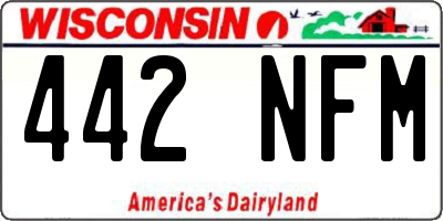 WI license plate 442NFM