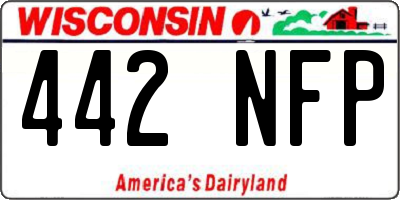 WI license plate 442NFP