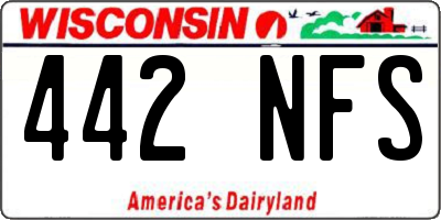 WI license plate 442NFS