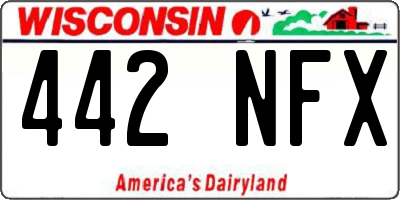 WI license plate 442NFX