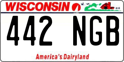 WI license plate 442NGB