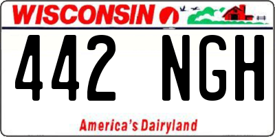 WI license plate 442NGH