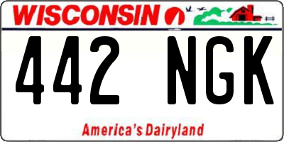 WI license plate 442NGK
