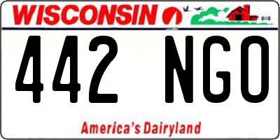 WI license plate 442NGO
