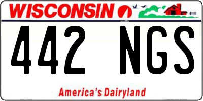 WI license plate 442NGS