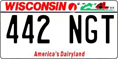 WI license plate 442NGT