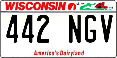 WI license plate 442NGV