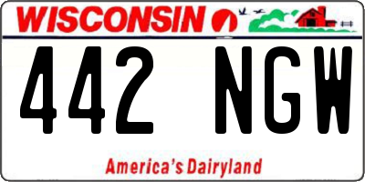 WI license plate 442NGW