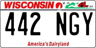 WI license plate 442NGY