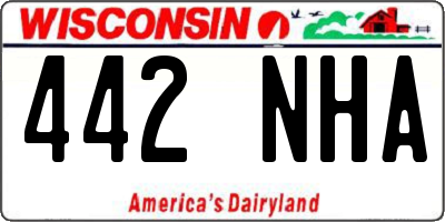 WI license plate 442NHA