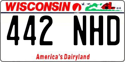 WI license plate 442NHD