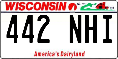 WI license plate 442NHI