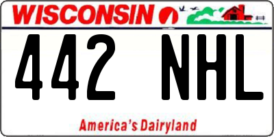 WI license plate 442NHL