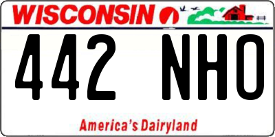 WI license plate 442NHO