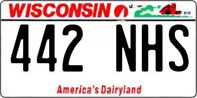 WI license plate 442NHS