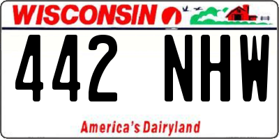 WI license plate 442NHW