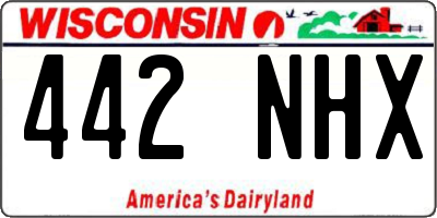WI license plate 442NHX