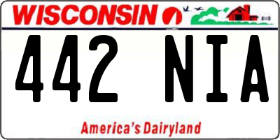 WI license plate 442NIA