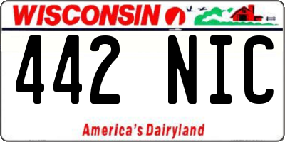 WI license plate 442NIC