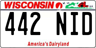 WI license plate 442NID