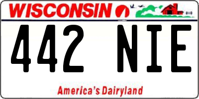 WI license plate 442NIE
