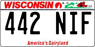 WI license plate 442NIF
