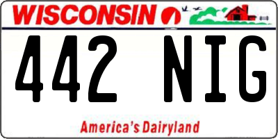 WI license plate 442NIG