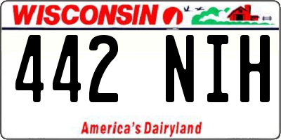 WI license plate 442NIH