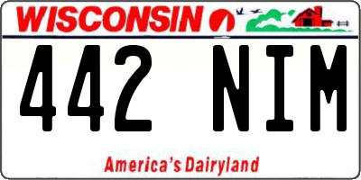 WI license plate 442NIM