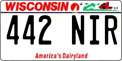 WI license plate 442NIR
