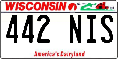 WI license plate 442NIS