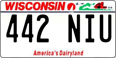WI license plate 442NIU