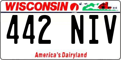 WI license plate 442NIV