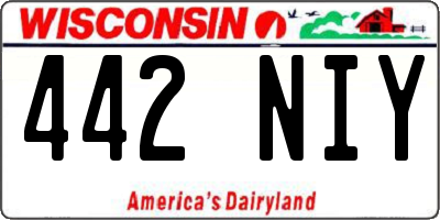 WI license plate 442NIY