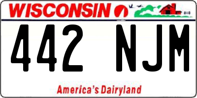 WI license plate 442NJM