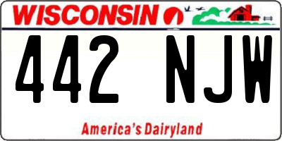 WI license plate 442NJW