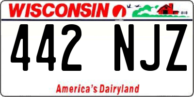 WI license plate 442NJZ