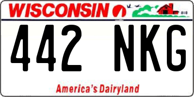 WI license plate 442NKG