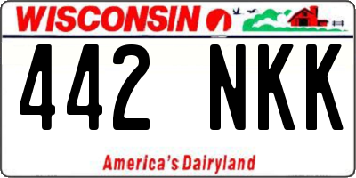 WI license plate 442NKK