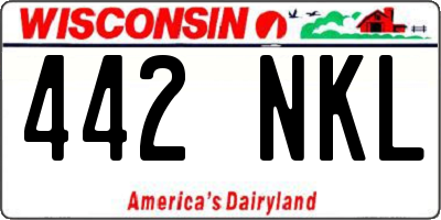 WI license plate 442NKL