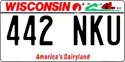 WI license plate 442NKU