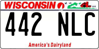 WI license plate 442NLC