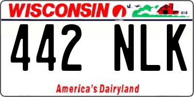 WI license plate 442NLK