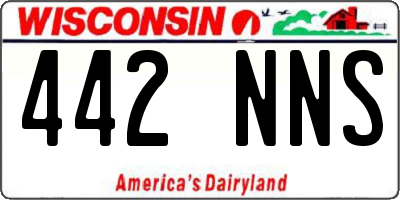 WI license plate 442NNS