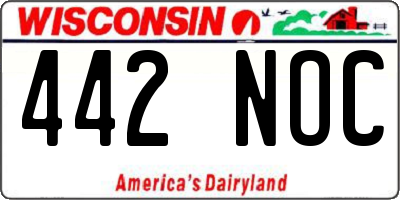 WI license plate 442NOC
