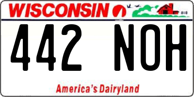 WI license plate 442NOH