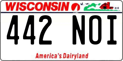 WI license plate 442NOI